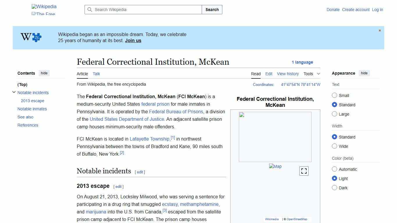Federal Correctional Institution, McKean - Wikipedia