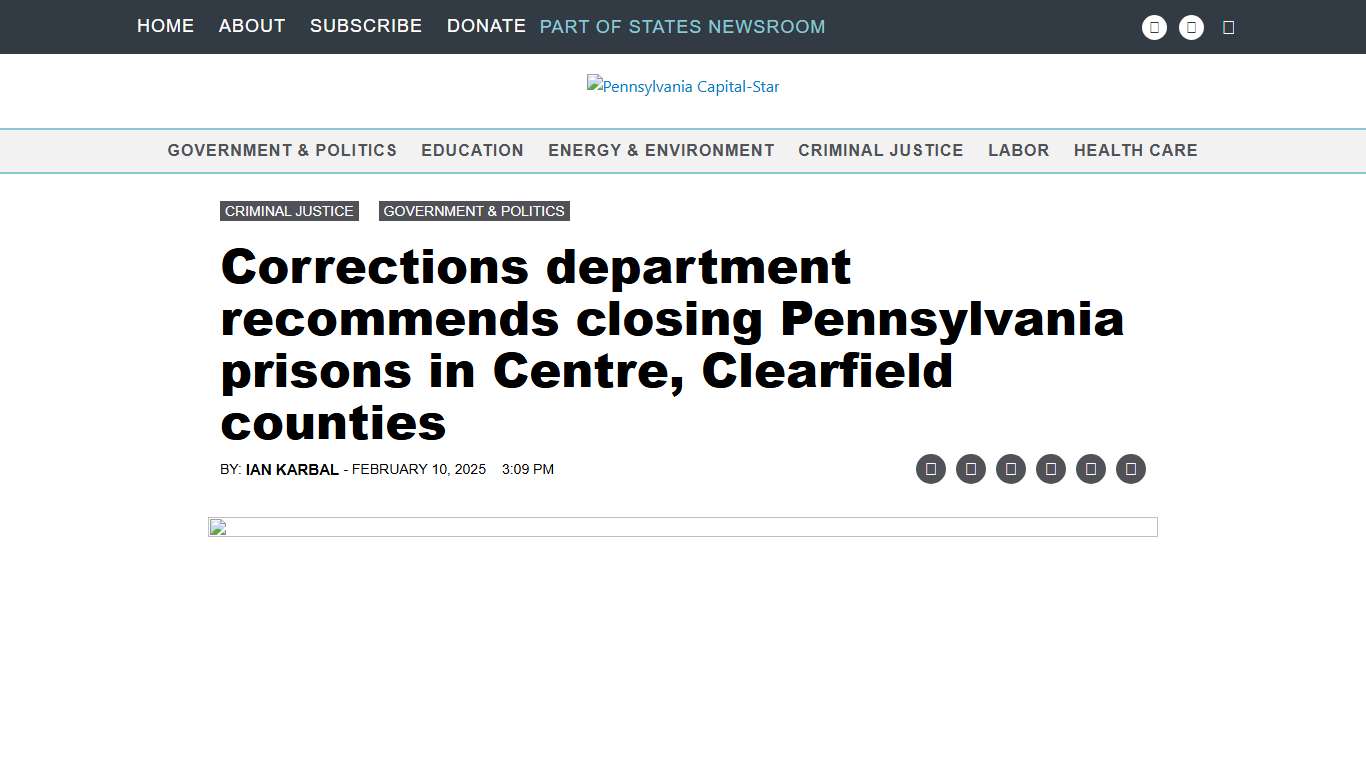 Corrections department recommends closing Pennsylvania prisons in Centre, Clearfield counties • Pennsylvania Capital-Star