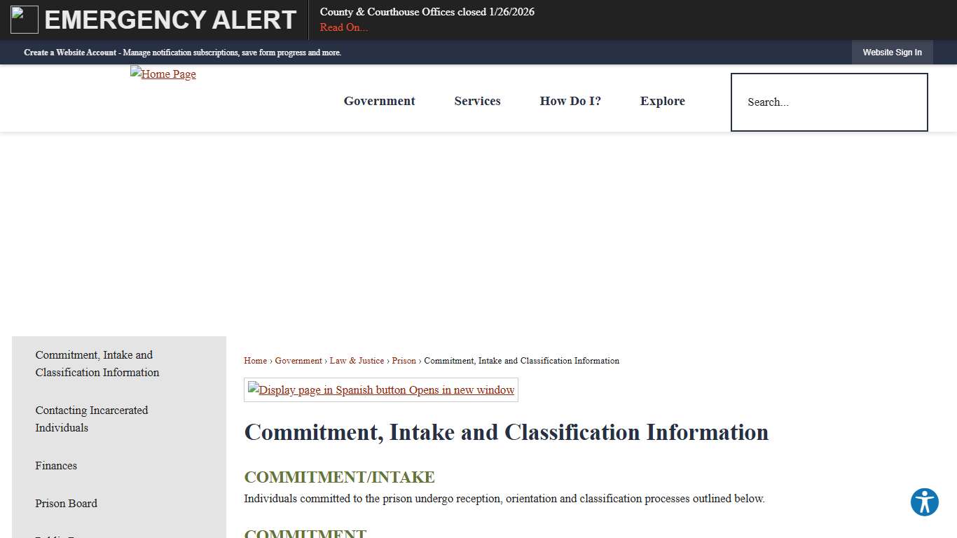 Commitment, Intake and Classification Information Lancaster County, PA - Official Website